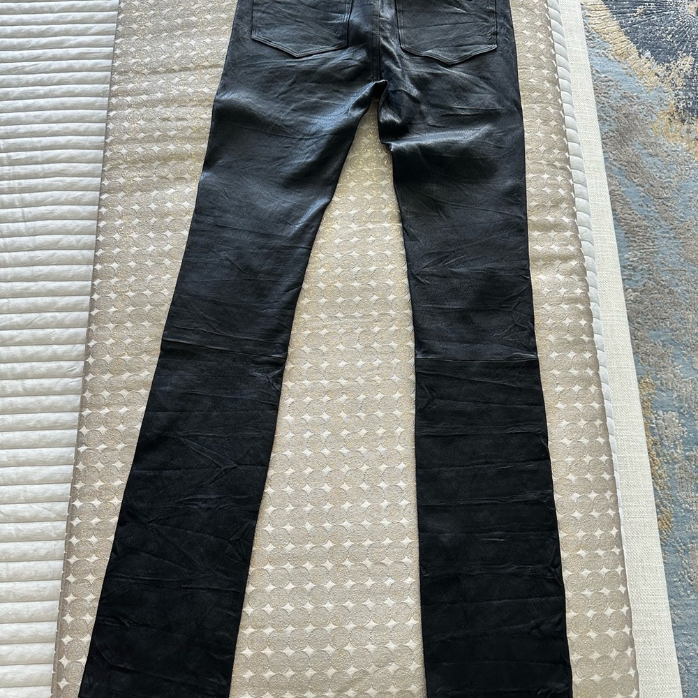 PAIGE Constance Leather Skinny Pant Black